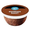 Amazon Brand - Happy Belly Espresso Roast Compostable Coffee Pods (Dark Roast), Compatible with K-Cup Brewer, 96 Count