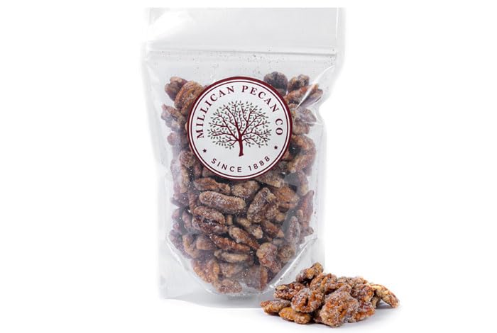 Orchard Fresh Gourmet Candied Praline Pecans 12 oz | Millican Pecan since 1888 | San Saba, Texas