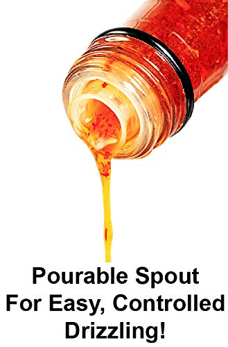 Red Dragon Drizzle - Spicy Garlic Chili Oil - Condiment & Ingredient, High-Oleic Sunflower Oil with Hot Chili Flakes, Vegan, Gluten-Free & Paleo