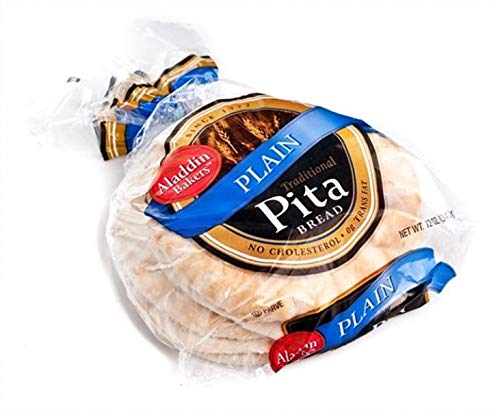 Aladdin Bakers Plain Traditional Pita Bread 21 oz (pack of 6)