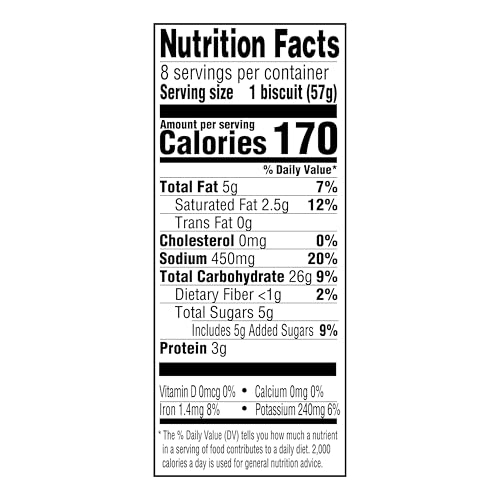 Amazon Grocery, Jumbo Flaky Butter Biscuits, 16 Oz, 8 Ct (Previously Amazon Fresh, Packaging May Vary)