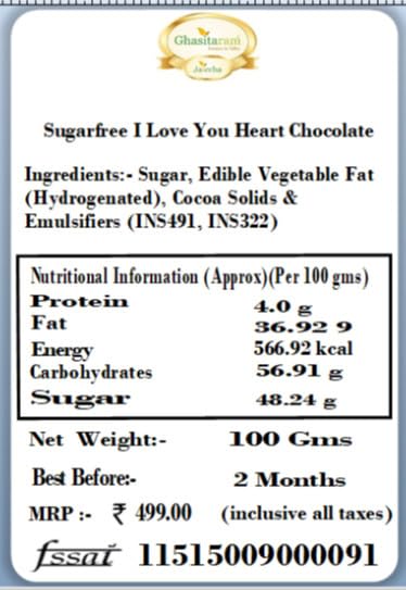 Sugarfree I Love You Heart Chocolate