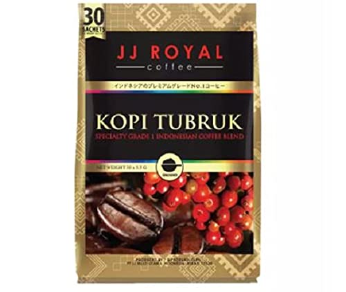 JJ Royal Coffee Kopi Tubruk - Pure Black (Microground Coffee)(30s x 5.5g) 165g - A smooth and mellow coffee without any additives or preservatives