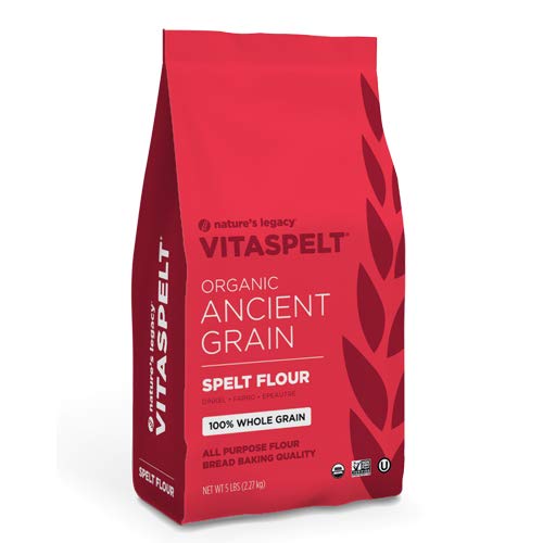 Nature's Legacy VitaSpelt Organic Whole Grain Spelt Flour 5lb bags (Case of six)