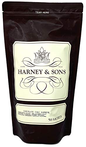 Harney & Sons Chai Supreme Tea Sachets in Bulk Bag, Chocoate 50 Count