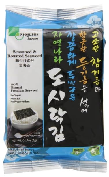 Jayone Seaweed Roasted and Lightly myFga Salted, 24 Count (4 Pack)