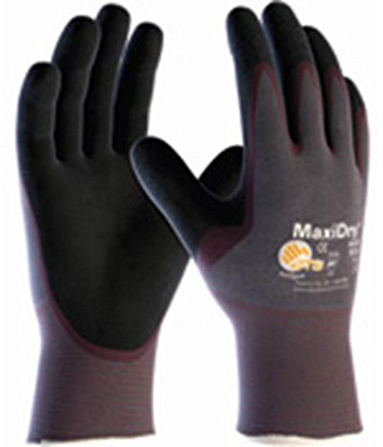 ATG 56-424/XXL Maxidry, Gry. Nylon Shell, Prpl./ Blk. Nitrile Non-Slip Palm Coat Purple