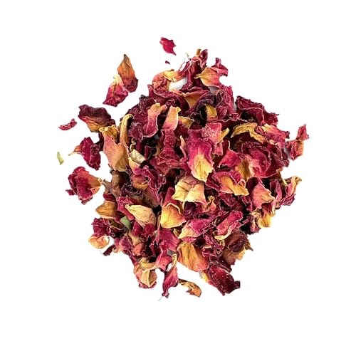 Dried Whole Red Rose Petals, by Herb Co, Edible Rosa, from Egypt, Kosher, for Herbal Tea, Skin Cleansers, Soaps, Lotions, Creams & Potpourri Mixes, 1