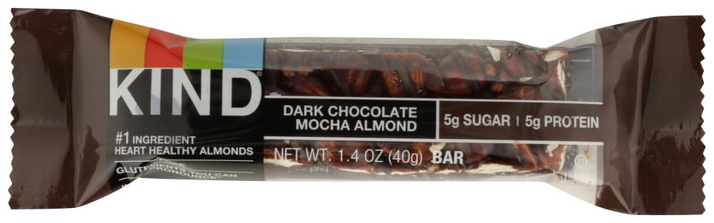 KIND Nuts and Spices Bar, Dark Chocolate Mocha Almond, 1. 4 oz Bar, 12/Box