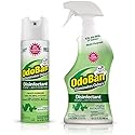 OdoBan Ready-to-Use Disinfectant and Odor Eliminator, Cleaner and Fabric/Air Freshener, Set of 2, 14.6 Ounce 360-Degree Continuous Spray and 32 Ounce