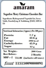 Christmas Gift Chocolates-Sugarfree Merry Christmas Chocolate Bar
