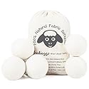 Budieggs Wool Dryer Balls Organic XL 6-Pack, 100% New Zealand Wool Chemical Free Fabric Softener for 1000+ Loads, Baby Safe & Hypoallergenic, Fabrics