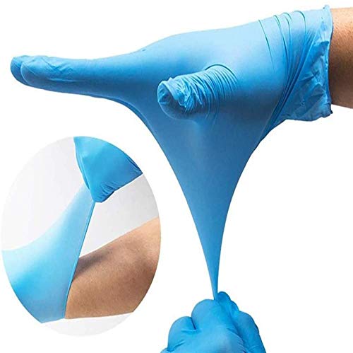 N/m Disposable Gloves Powder Latex Free Professional Food Grade Reuseable Rubber Cleaning Gloves 100 Pcs Blue Medium, 1count