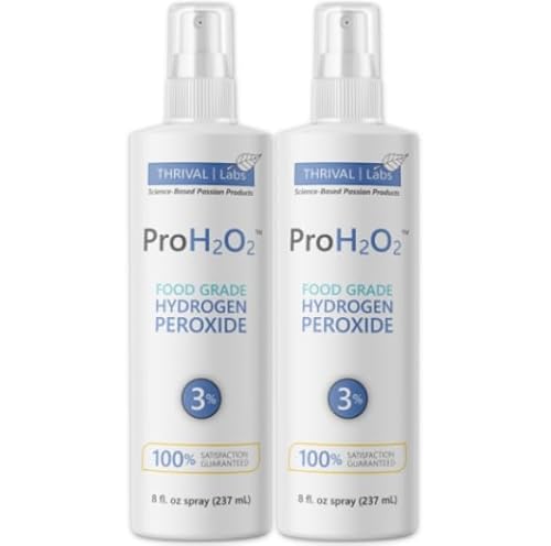 Thrival Labs ProH2O2 3% Food Grade Hydrogen Peroxide - Natural Cleaner & Disinfectant - Suitable for Household Use - Ideal for Cleaning, Sanitizing