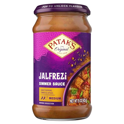 PATAKS Jalfrezi Sweet Pepper Spicy Curry and Simmer Sauce, 15 oz