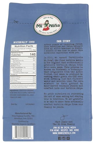 Tortilleria Mi Nina Chips Tortilla Blue Corn, 12 Ounce
