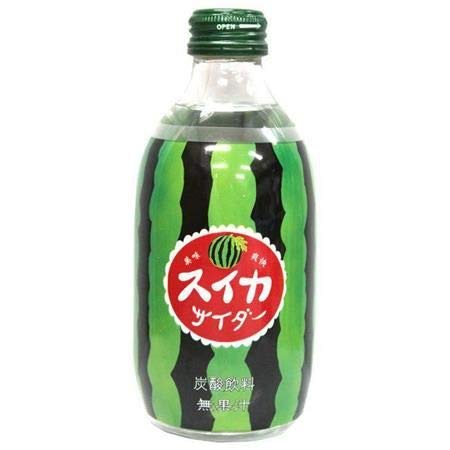 TomTomomasu Japanese Soda Watermelon Cider, 10 oz. (300ml) (Pack of 5) - Product of Japan.