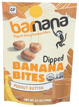 Barnana Organic Peanut Butter Dipped Chewy Banana Bites, 3.5 Ounce Bag