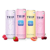 TRIP Lightly Sparkling Adaptogen Seltzer, Non-Alcoholic Mocktail with Magnesium, Ashwagandha, Lions Mane & L Theanine, No Added Sugar, Vegan, Citrus