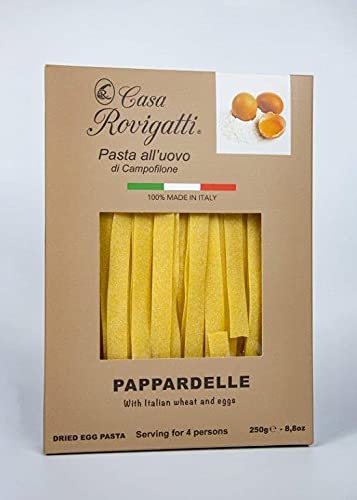 Pappardelle Egg Gourmet Pasta (Pack of 4) - Italian Gourmet Pasta From the Region of Di Campofilone - Imported Gourmet Italian Egg Pasta - 8.8 ounces
