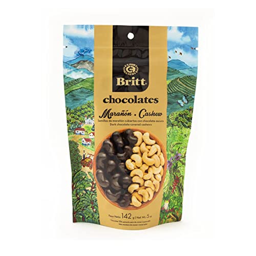 Cafe Britt® Chocolates - Dark Chocolate-covered Gourmet Nuts (4 Pack) (Almonds, Cashews, Macadamias, Hazelnuts) (5 oz each) Gourmet Dark Chocolate