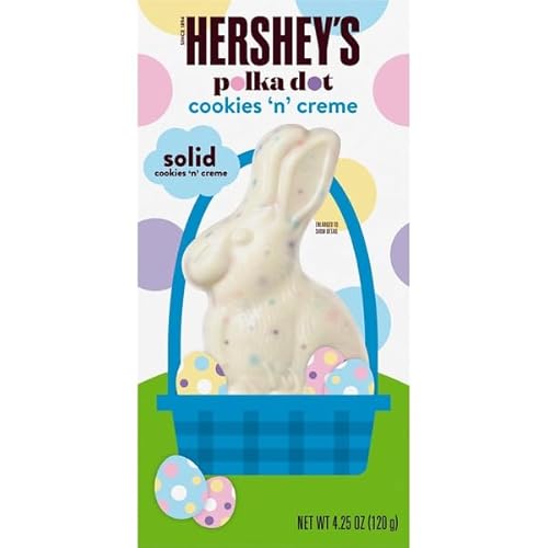 Hershey, Easter Solid Polka Dot Cookies 'N' Creme Bunny, 4.25 Ounce