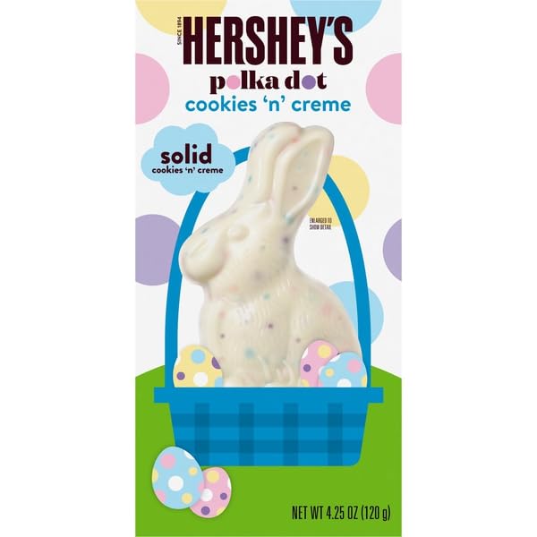 Hershey, Easter Solid Polka Dot Cookies 'N' Creme Bunny, 4.25 Ounce