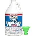 HARRIS 12% Concentrated Hydrogen Peroxide, 128oz, for Kitchen, Bath, Laundry, Home and Garden with Easy Fill Funnel