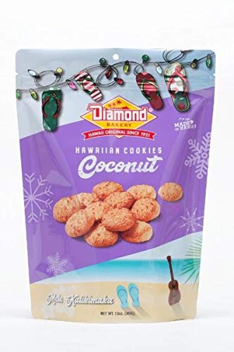 Diamond Bakery Hawaiian Cookies Holiday Edition, 13 oz Bag, Made in Hawaii (Coconut)