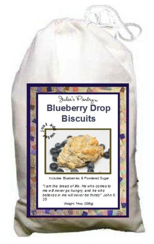 Glazed Blueberry Biscuit Mix - Complete with Real Blueberries and Powdered Sugar, Just Add Water