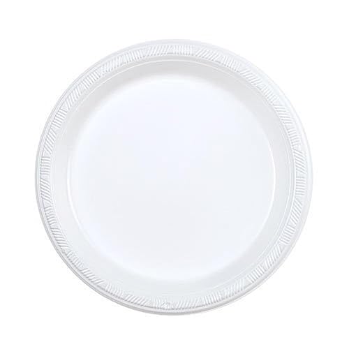 Party Dimensions Round Appetizer 7" | White | Pack of 100 Plastic Plate, 7 inch (12700)
