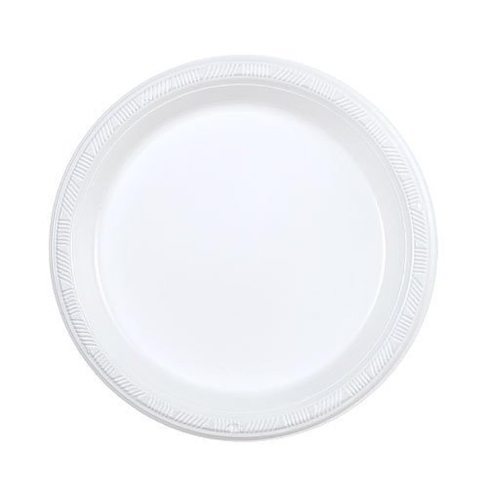Party Dimensions Round Appetizer 7" | White | Pack of 100 Plastic Plate, 7 inch (12700)