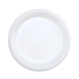 Party Dimensions Round Appetizer 7" | White | Pack of 100 Plastic Plate, 7 inch (12700)