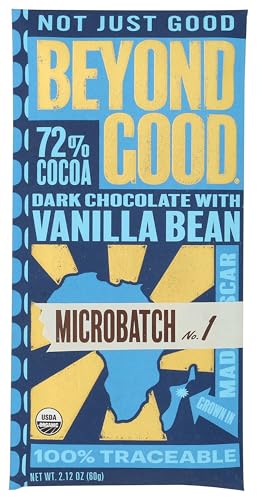 Beyond Good Organic 72% Vanilla Bean Microbatch Chocolate Bar, 2.12 Ounce