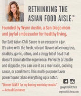 Wynn’s Kitchen Saté Asian Chili Sauce | Spicy Dipping & Cooking Sauce | Sugar-Free, Keto, Paleo, Gluten-Free, Soy-Free, No MSG, Non-GMO | For Noodles