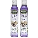 Mantova Extra Virgin Olive Oil Spray Garlic Flavored 8 oz. Spray Bottle - Manage Oil Amount - Great For Salads & Cooking (Tw? P?ck)