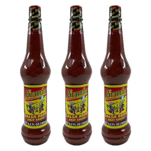 PICAMAS - Red Hot Sauce Salsa Brava 6.2oz Bottles (Pack of 3)