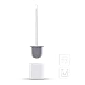 Ibergrif M34151-3 Toilet Brushes & Holders, Deep Cleaner Silicone Toilet Brush, Flat Toilet Brush with Long Handle, Quick Drying Loo Brush and Holder
