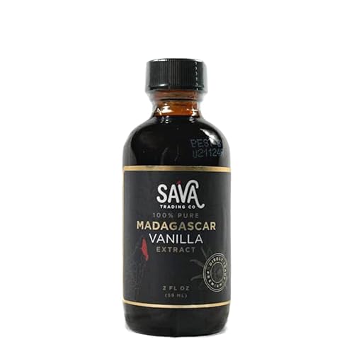 SAVA Madagascar Vanilla Extract - 100% Pure Vanilla Extract from High-Quality Madagascar Vanilla Beans - No Sugar Added Gourmet Vanilla Extract