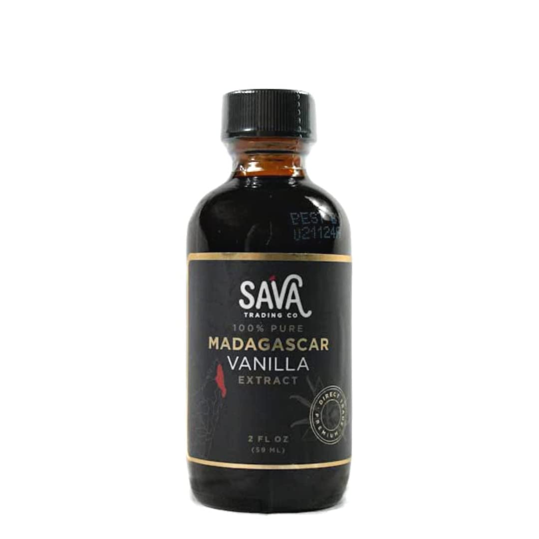 SAVA Madagascar Vanilla Extract - 100% Pure Vanilla Extract from High-Quality Madagascar Vanilla Beans - No Sugar Added Gourmet Vanilla Extract