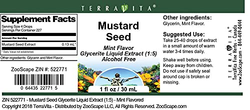 Mustard Seed Glycerite Liquid Extract (1:5) - Mint Flavored (1 oz, ZIN: 522771) - 3 Pack