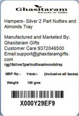 Ghasitaram Gifts Mother's Day Gifts - Hampers- Silver 2 Part Nutties and Almonds Tray