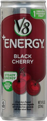 V8 V-Fusion + Energy, Black Cherry, 8 fl oz
