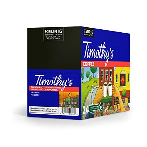 Timothy's World Coffee, Noisette, Hazelnut-Flavored Coffee, K-Cup Portion Pack for Keurig K-Cup Brewers, 24-Count (Pack of 2)