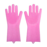 Multifunctional Sponge Cleaning Foam Gloves, Reusable Magic Silicone Bristle dishwashing Gloves, Heat-Resistant, Non-Slip
