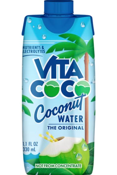 Coconut Water, Original Natural Hydrating Electrolyte Beverage, 11.1 fl oz, 6 Count - Ideal for Halloween Baskets, Healthy Drinks, Pantry Staples