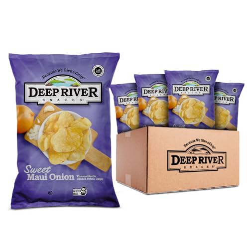Deep River Snacks Sweet Maui Onion Kettle Cooked Potato Chips, 5 Ounce (Pack of 12)