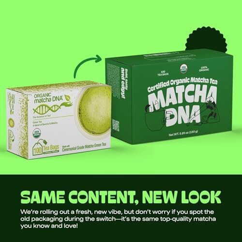 Matcha Teabags MatchaDNA Certified Organic Matcha Green Tea by MATCHA DNA - 100 Teabags