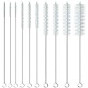 Straw Cleaner Brush, Reusable Metal Handles Straw Cleaning Brush Extra Long for Mug 40, 30, 20 oz, 10mm 15mm Wide for Sippy Cup, Water Bottle