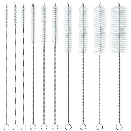 Straw Cleaner Brush, Reusable Metal Handles Straw Cleaning Brush Extra Long for Mug 40, 30, 20 oz, 10mm 15mm Wide for Sippy Cup, Water Bottle
